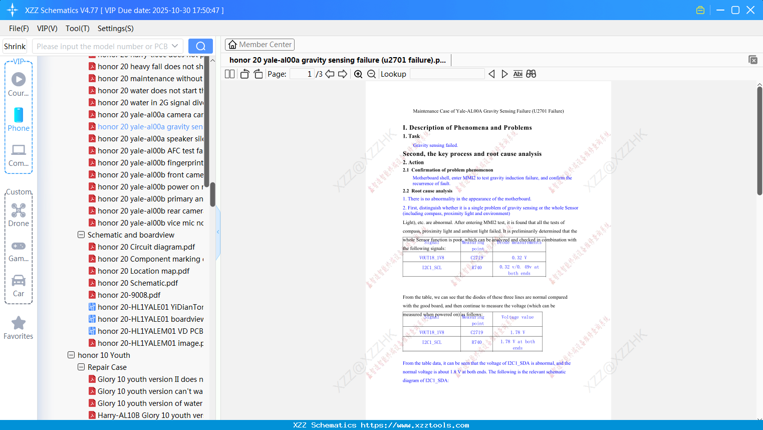 Honor 20 Yale-al00a Gravity Sensing Failure (u2701 Failure)